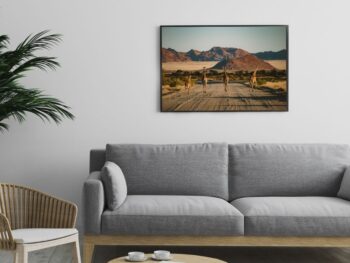 Fine Art Prints Giraffe frame in a saloon