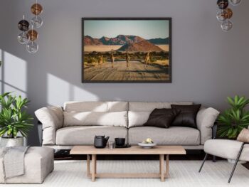 Fine Art Prints Girafe frame in a living room