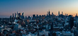 manhattan skyline sunrise view from 50 bowery hotel fine art photography print